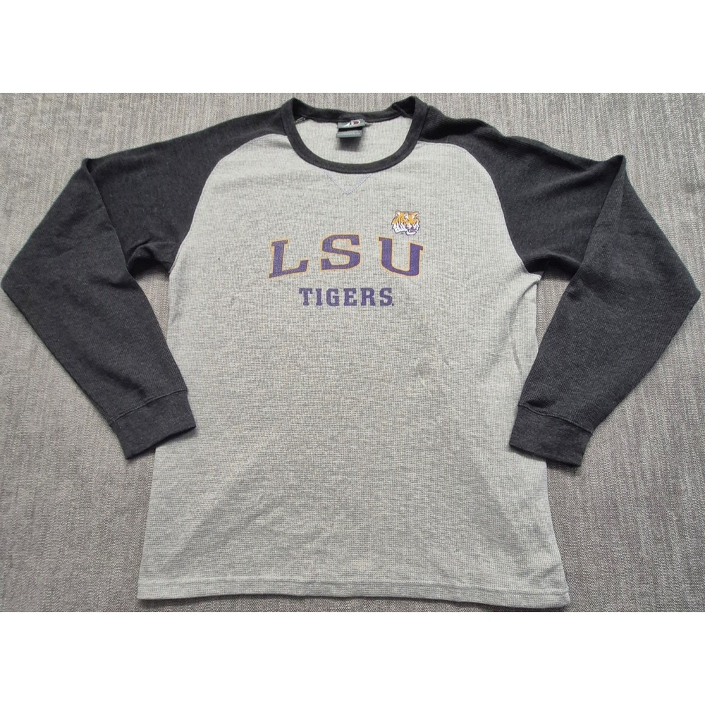 LSU Tigers gray‎ thermal raglan sleeves shirt LG graphic print men's P2 game day
